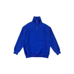 Design pure blue short women's sweatshirt Customized half-chest zipper sweatshirt Threaded elastic cuffs Pocket design Fashionable sweatshirt style design Z670 Design pure blue short women's sweatshirt Customized half-chest zipper sweatshirt Threaded elastic cuffs Pocket design Fashionable sweatshirt style design Z670
